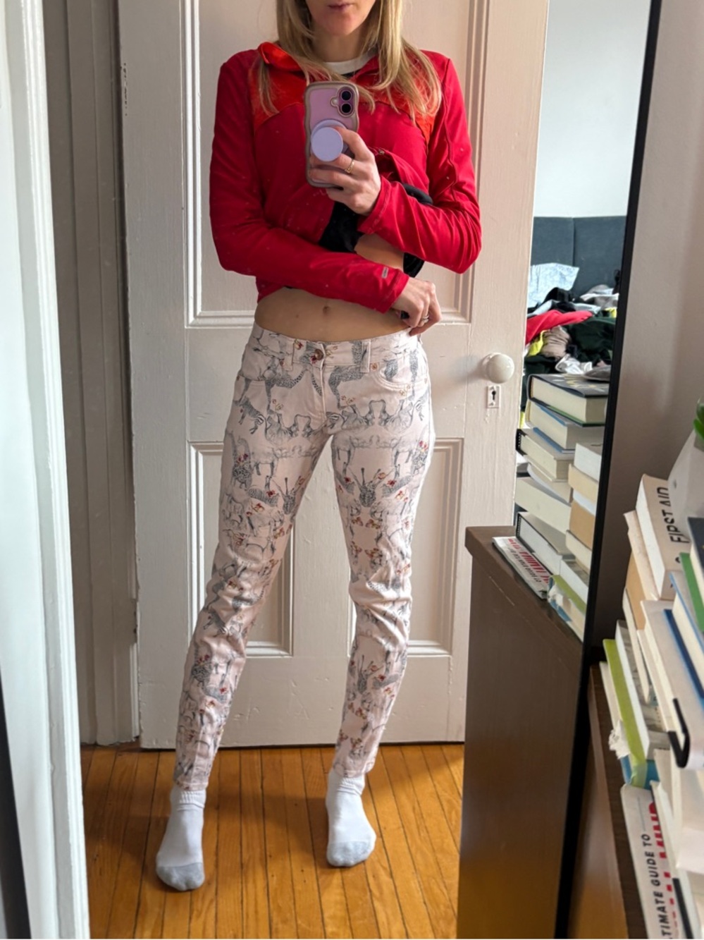 Ted Baker Floral & Animal Print Jeans - Light Pink